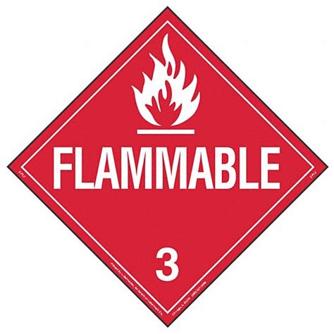 Labelmaster Dot Container Placard Flammable 10 34 In Label Wd 10 3