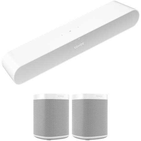 Sonos Ray Soundbar And One Sl Wireless Speaker Pair Kit White