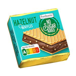 frankonia CHOCOLAT NO SUGAR ADDED Hazelnut Waffle Nutri Score A 9 stück