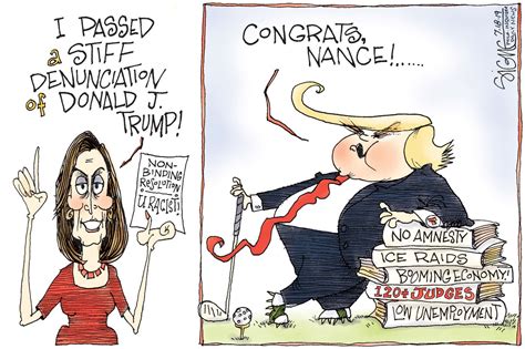 Political Cartoon Nancy Pelosi Socks It To Donald Trump