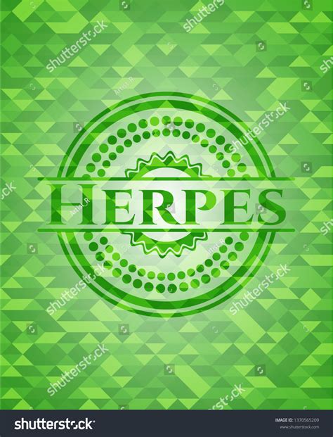 Herpes Green Emblem With Mosaic Background Royalty Free Stock Vector