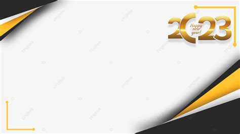 2023 Black Gold Business Border Happy New Year Abstract Lines 2023 Black Gold Frame Png