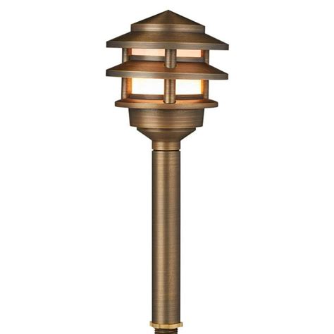 Volt 3 Tier Brass Pagoda Path Light With Led Bulb