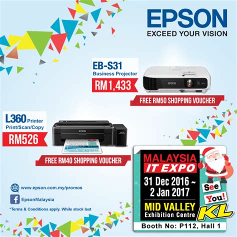 Organised by the malaysian consulate general and the malaysian club germany (mcd) in collaboration with. EPSON Promotion@Malaysia IT Expo KL 31 Dec 2016 - 2 Jan ...