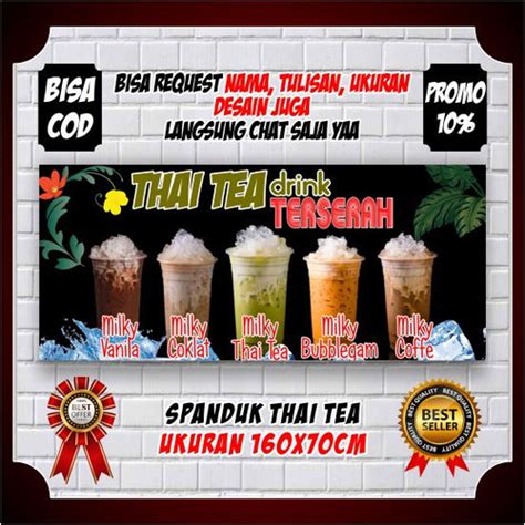 Jual Spanduk Banner Backdrop Minuman Thai Tea Thaitea Ukuran X Cm