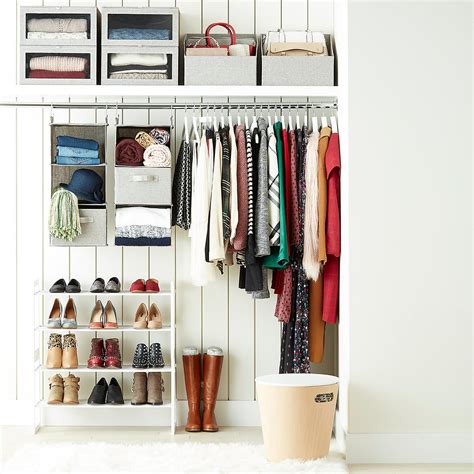 Container store hanging closet organizer. Grey 3-Compartment Hanging Sweater Organizer | The ...