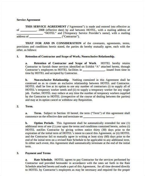 16 Printable Services Agreement Templates Pdf Word Apple Pages