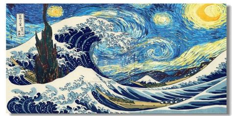 Van Goghs “the Starry Night” And Hokusais “the Great Wave Off