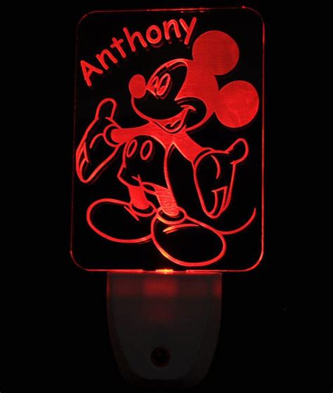 Disney Mickey Mouse Light Sensor Led Plug In Night Light Personalized