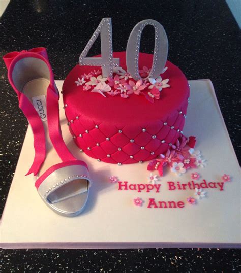 Is the lady you're buying the gift for telling you not to bother? 40th Birthday cake with fondant shoe | Parties | Pinterest | 40 birthday cakes, 40 birthday and ...