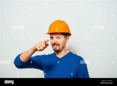 Builder Helmet Man Stock Photo Alamy
