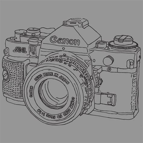 Slr Canon A 1 Camera Sketch T Shirt Design Available Here