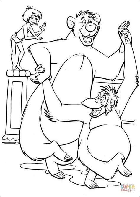 They develop imagination, teach a kid to be accurate and attentive. King Louie, Mowgli And Baloo coloring page | Free ...