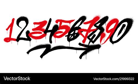 Graffiti Numbers Royalty Free Vector Image Vectorstock