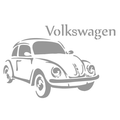 1955 Volkswagen Beetle Stencil Vintage Classic Car Reusable Template