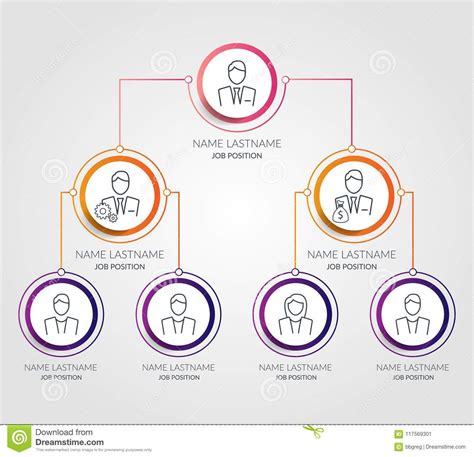 Business Hierarchy Circle Chart Infographics Corporate Organizational