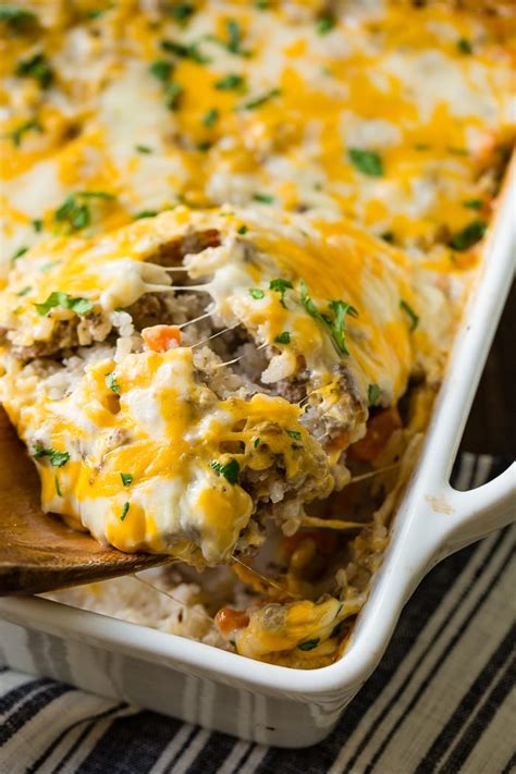 Ground beef broccoli macaroni cheese casserole recipe. Cheesy Ground Beef and Rice Casserole | Oh Sweet Basil