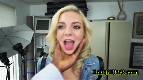 Ditzy Blonde Gets Her Mouth And Cunt Stuffed With Directors Big Cock