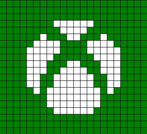 A Pixel Art Template Of The Xbox One Logo Motifs Perler Perler Bead