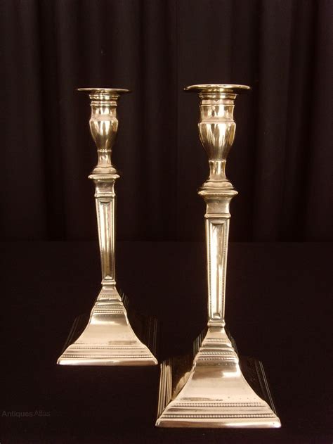 Antiques Atlas Pr Elegant Georgian Brass Candlesticks Adam Style