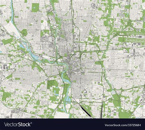 Map City Columbus Ohio Usa Royalty Free Vector Image