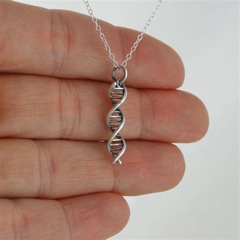 Sterling Silver Double Helix Dna Charm Necklace Fashionjunkie4life