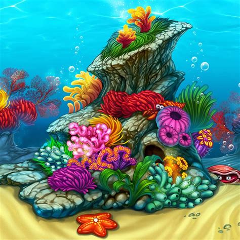 Ocean Themed Slot Game Background⁠ ⁠ Slots Games Sea Illustration
