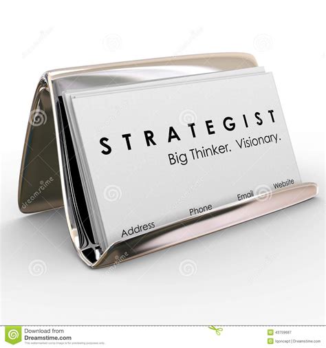 How big is a business card. Strategist Big Thinker Visionary Business Cards Holder Stock Illustration - Illustration of ...