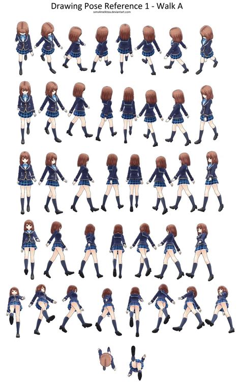 Manga Walk Pose Reference All Angles By Sims Melktea On Deviantart Anime Poses Reference