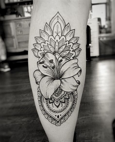 Pin By Veritza Kostovski On Mandala Tattoo Lily Tattoo Mandala