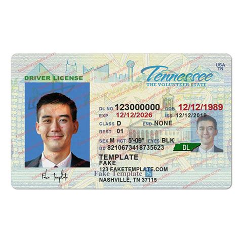 Tennessee Drivers License Template Back Of Tennessee Drivers License