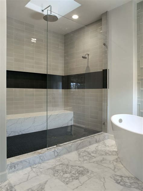 Tiled bathroom with wood furniture. 50 magnificent ultra modern bathroom tile ideas, photos ...