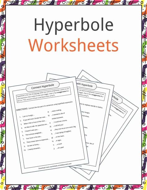 Worksheets Hyperbole For High School Worksheets Best Free Printable