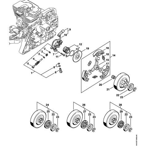 Oil Pump And Clutch Assembly For Stihl Ms391 Chainsaws Lands Engineers