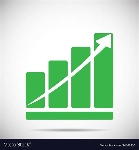 Growth Chart With Arrow Royalty Free Vector Image