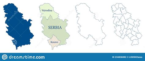 Serbia Map Vector Illustration Stock Vector Illustration Of Republic