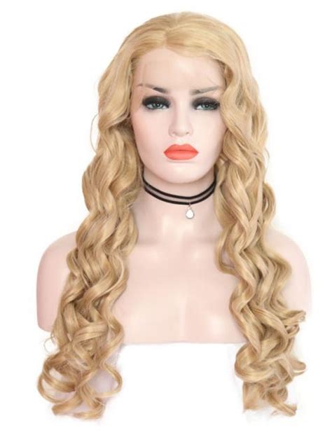 61326 Mix Blonde Long Wavy Lace Front Wig Synthetic Wigs Babalahair