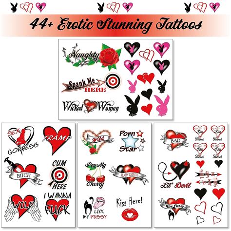44 Sexy Naughty Temporary Tattoos For Women Ladies Adult Fun For Lower Back New Ebay