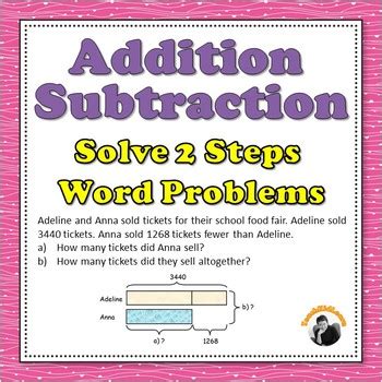 Each sheet consists of a range of 5 addition and subtraction word problems with numbers up to thousands. Addition Subtraction Worksheets 2 Steps Word Problems 3rd ...