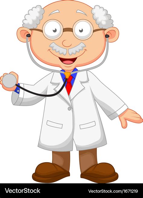 Cartoon Doctor With Stethoscope Royalty Free Vector Image