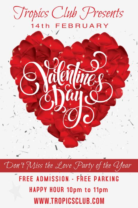 St Valentines Day Party Event Flyer Poster Template Postermywall