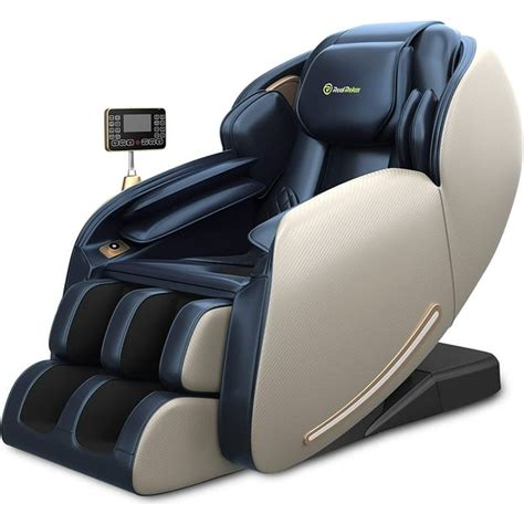Real Relax 3d Massage Chair Full Body Zero Gravity Sl Track Shiatsu Thai Massage Recliner Blue