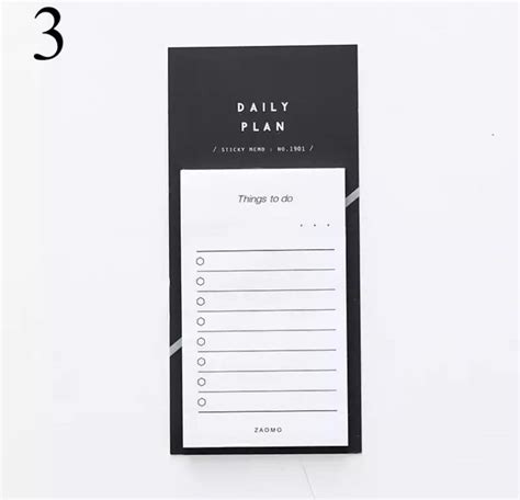 Daily Plan Sticky Notes List Memo Pad Grid Notes Checklist Etsy