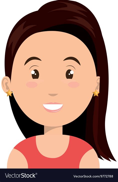 Young And Beautiful Woman Cartoon Face Royalty Free Vector