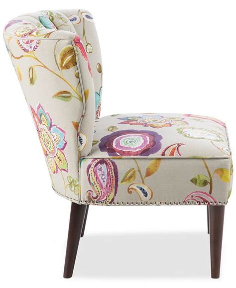 Furniture Lindley Floral Fabric Accent Chair And Reviews Chairs