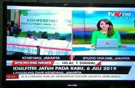 Tv One Pastikan Judul Breaking News Idul Fitri Jatuh Pada Rabu 6 Juli