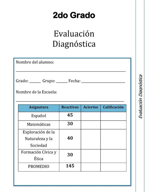 EvaluaciÓn DiagnÓstica 2do Gradopágina01 Imagenes Educativas