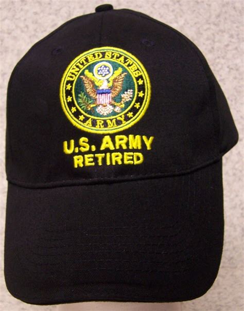 Embroidered Baseball Cap Military Army Retired New 1 Hat Size Fits All