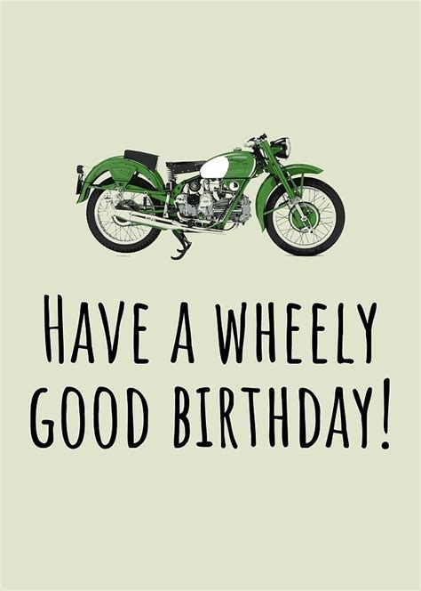 Motorcycle Birthday Card Biker Birthday Card Motorist Card Wheely