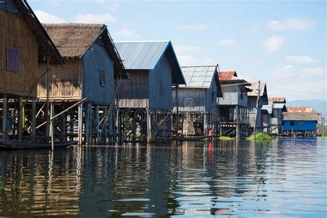 Old Traditional Burmese House In A Fishing Village On The Inle Lake